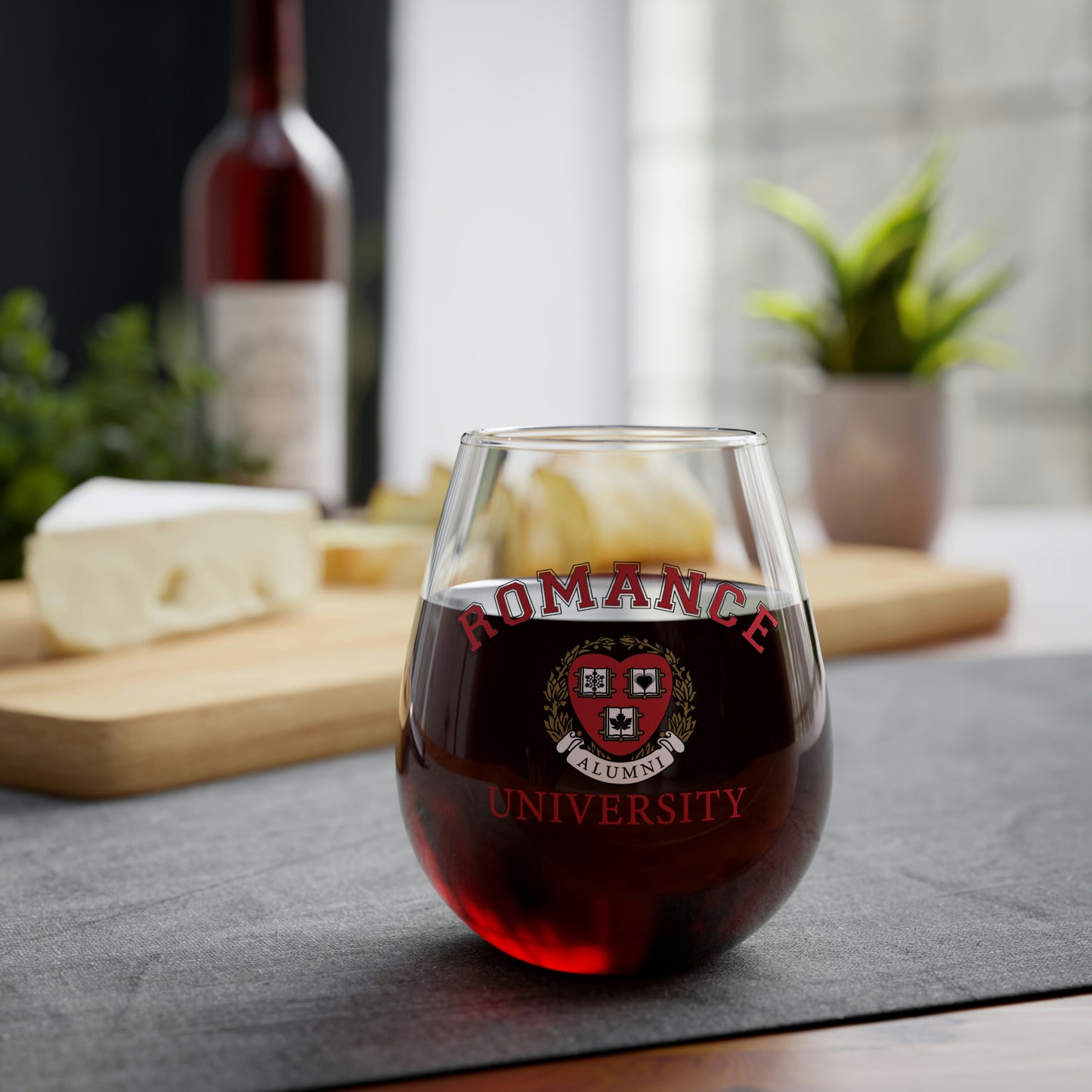 Romance University Stemless Wine Glass, 11.75oz