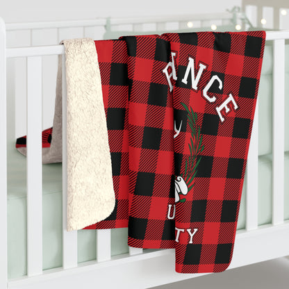 Romance University-Buffalo Plaid Sherpa Fleece Blanket