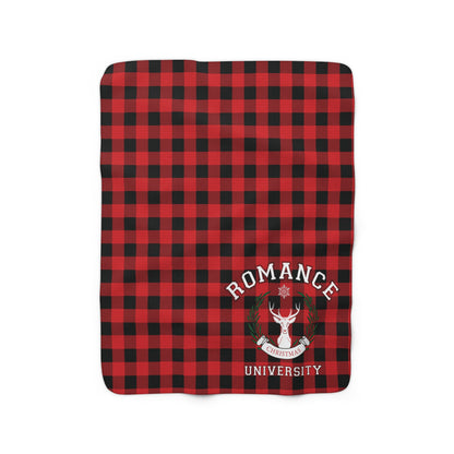 Romance University-Buffalo Plaid Sherpa Fleece Blanket