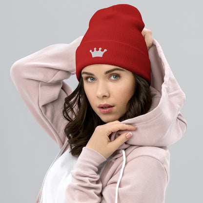 Queen of Hearts Cuffed Beanie