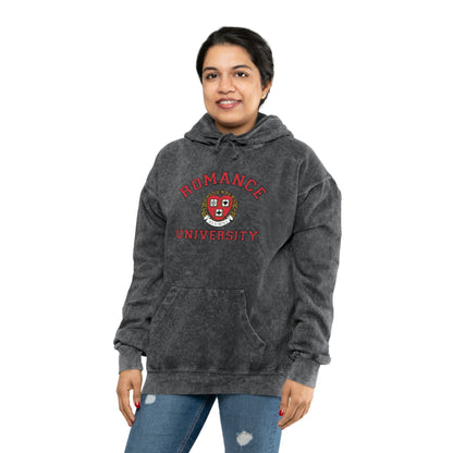 Romance University Alumni--Unisex Mineral Wash Hoodie